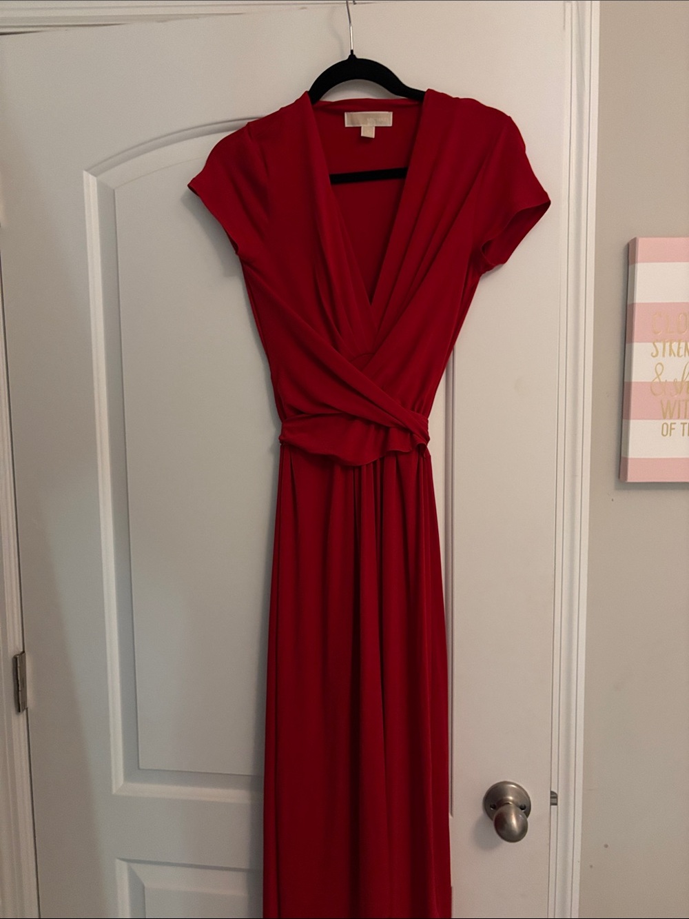 Michael Kors Red Wrap Maxi Dress